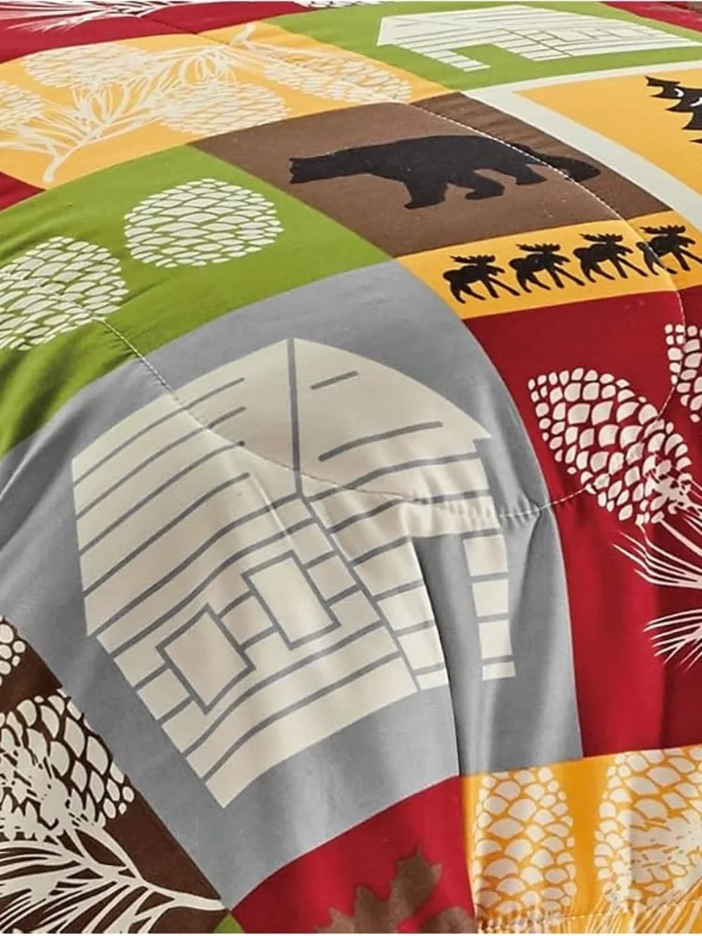 Rustic Patchwork Cabin 2 piece Twin Comforter Set